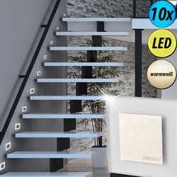 10er Set LED Wand Strahler Treppen Haus Stufen Beleuchtung Wohn Zimmer Decken Einbau Spot Lampen