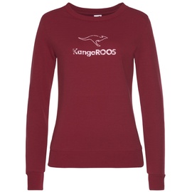 KANGAROOS Sweatshirt, mit Kontrastfarbenem Logodruck, Loungeanzug, rot