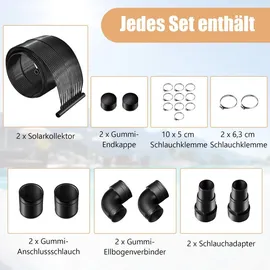 Fantask Solarkollektor Poolheizung schwarz 300x75 cm
