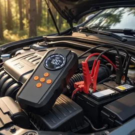 Avizar Auto-Starthilfe mit Kompressor & LED 6000 mAh Schwarz