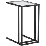 vidaXL Computer Beistelltisch Sofatisch Kaffeetisch Betttisch Laptoptisch Couchtisch Wohnzimmertisch Tisch Transparent 50x35x65cm Hartglas