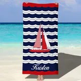MJARTORIA Personalisiert Strandtuch Microfaser Badetuch mit Namen Kinder Damen, Beach Towel Handtuch Badetuch Stranddecke Schnelltrocknend für Reise Schwimmen Sauna Yoga Fitness 90x180cm Mikrofaser