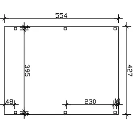 SKANHOLZ Carport Grunewald 4,27 x 5,54 m eiche hell inkl. EPDM-Dach