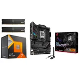 AMD Bundle AMD 7800X3D CPU + ASUS B650E-F + 32GB DDR5-6000 – Gaming PC-Set (AMD Ryzen 7 Highend Upgrade, Aufrüstkit - Prozessor, Mainboard, Arbeitsspeicher RAM)