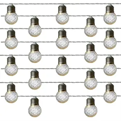 MARELIDA LED Solar Lichterkette  20 Kristallkugeln Deko Girlande Lichtsensor L: 3,8m