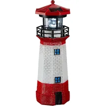 Cepewa Solar Leuchtturm 28 cm rot/weiß 1 x LED Solar Leuchtturm