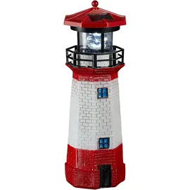 Cepewa Solar Leuchtturm 28 cm rot/weiß 1 x LED Solar Leuchtturm