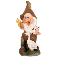 BIRENDY RIESIGER Zwerg, Gartenzwerg XXL Gartenwichtel NF13102 Groß 41cm Gartenfigur (11020-2-Gans)