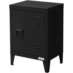 ML-Design Nachtschrank Nachttisch Metallschrank Schrank Nachtkommode Aktenschrank Schwarz