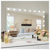 FENCHILIN - Hollywood Spiegel Schminkspiegel Mit Beleuchtung 18 Glühbirnen Großer Hollywood Spiegel Mit Beleuchtung 3 Farbbeleuchtungsmodi 80cm X 58cm