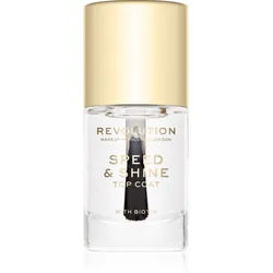 Makeup Revolution Speed & Shine schnelltrocknender Nagellack durchsichtig 10 ml