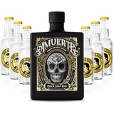 Gin Tonic Set - Amuerte Black Coca Leaf Koks Gin 0,7l (43% Vol) + 6x Thomas Hen