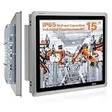 NORQIN 15-Zoll Lüftungsloser Industrie-Embedded-Panel-PC,10-Punkt-Kapazitiver Touchscreen,Industrie-Touchscreen-Panel-Computer,IP65-All-in-One-Computer,Windows 10 Pro,Kiosk(i3-7100U,8G RAM 256G SSD)