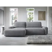 Goldstoff Ecksofa mit Schlaffunktion und Bettkasten, Cord Sofa - Modernes Schlafsofa, L-Form Schlafsofa mit Schlaffunktion und Bettkasten, moderner Cordstoff 2 Teile, pflegeleichtes Cordsofa mit Schlaffunktion in dunkelgrau grau