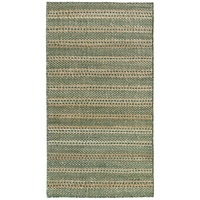 HAMID - Woll- und Jute-Teppich Olivia, Handgewebter Woll-Jute-Teppich für Wohnzimmer, Schlafzimmer, Natürliches Grün, (80 x 150 cm)