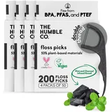 The Humble Co. Pflanzliche Zahnseidesticks Aktivkohle 4 x 50 St.