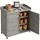 Relaxdays Pflanztisch mit Unterschrank Holz 106 x 94,5 x 45 cm grau