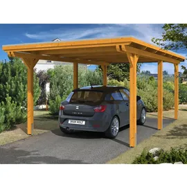 SKANHOLZ Emsland Flachdach Carport 3,54 x 6,04 m eiche hell inkl. Pfostenanker
