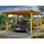 SKANHOLZ Emsland Flachdach Carport 3,54 x 6,04 m eiche hell inkl. Pfostenanker