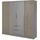 masseno Drehtürenschrank NELIANA 206 x 200 x 51 cm Grau