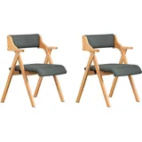 SoBuy Klappstühle 2er Set Klappstuhl Holz gepolstert - Faltbarer Esszimmerstuhl Küchenstuhl platzsparend mit bequemem Polster für Gäste Büro Balkon Hochzeit Garten dunkelgrau FST98-SGX2