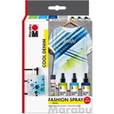 Marabu 1719000000084 Fashion Spray, Cool Denim, Textilsprühfarbe Fashion-Spray Set