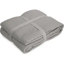 kamelshopping Musselin Decke Kuscheldecke 130 x 180 cm Grau