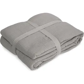 kamelshopping Musselin Decke Kuscheldecke 130 x 180 cm Grau