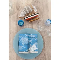 Mank Serviette Tissue Fisch-Essen, 40 x 40 cm, 100 Stück