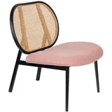 Zuiver »Spike« Loungestuhl rosa/ Rattan