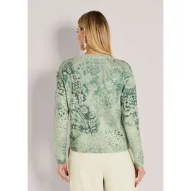 Madeleine Longpullover mit floralem Muster Grün / Weiß 44/46