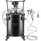 Vevor Druckbehälter Sprühfarbe, 30 L vollautomatischer Druckbehälter mit Rührfunktion, 70 psi Einstellbarer Druck, Druckbehälter-Farbbehälter mit Spritzpistole und Schläuchen, für Malerei