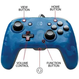 PDP Faceoff Deluxe + Audio Controller Blau Nintendo Switch