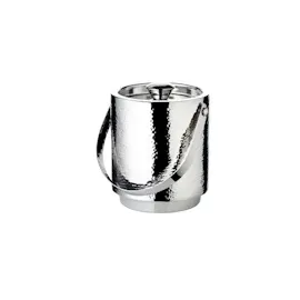 Edzard Eiseimer Seattle (Höhe 16 cm) mit Deckel, Eiszange, Edelstahl fein gehämmert