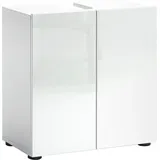 WELLTIME Waschbeckenschrank WELLTIME "MISTER, WBU, Bad-Unterschrank, 60 cm breit, 2 Türen, 2 Fächer", weiß, B:60cm H:62cm T:34cm, FSC-zertifizierter Holzwerkstoff, Schränke, Waschbeckenunterschrank, Badmöbel, Hochglanz lackiert, Made in Italy, mit Siphonausschnitt