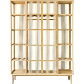 [en.casa] Garderobenschrank Hudiksvall 185 x 140 x 45 cm Beige