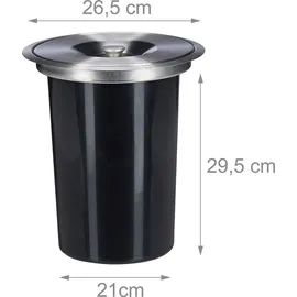 Relaxdays Einbaumülleimer 29,5 l Schwarz