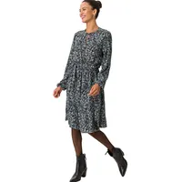 Zero Damen Crêpe-Kleid mit Blumenprint Blackblue,42 - 42