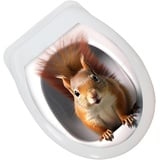 WC Deckel Bad Klo Aufkleber Sticker| 3D Wilde Tiere Toilettensitz Aufkleber| Wilde Tiere Toilettendeckel Aufkleber| Lustig Toilettendeckel Aufkleber| Tiere 3D Wandaufkleber Toilettenaufkleber(A)