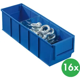 Allit Sichtlagerkasten Polypropylen 300 x 91 x 81 mm Blau 1 St.