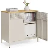 Songmics Aufbewahrungsschrank 40 x 80 x 76 cm 1-tlg. Sandbeige/Naturbeige
