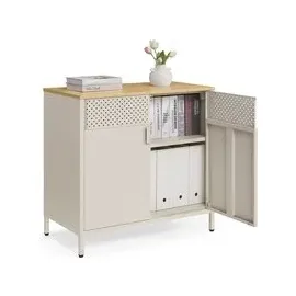 Songmics Aufbewahrungsschrank 40 x 80 x 76 cm 1-tlg. Sandbeige/Naturbeige