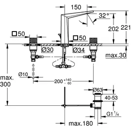 Grohe 3-Loch Waschtischarmatur Allure Brilliant Private Collection 20670 20670AL0