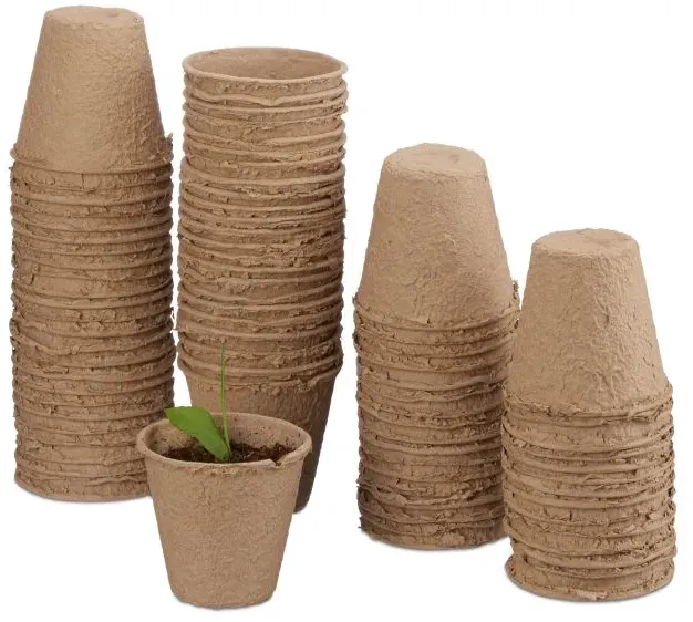 Relaxdays 960 x Anzuchttopf abbaubar Beige
