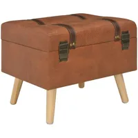 vidaXL Hocker mit Stauraum 40 cm Hellbraun Kunstleder