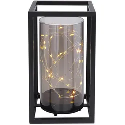 Solar Lampe Outdoor Solarleuchte Gartenleuchte Metallgestell LED Solar Lichterkette Außen, Metall Acryl, 1x LED warmweiß, LxBxH 14x14x25 cm, Terrasse Garten