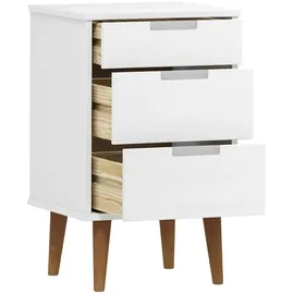 vidaXL Nachttisch MOLDE Weiß 40x35x65 cm Massivholz Kiefer