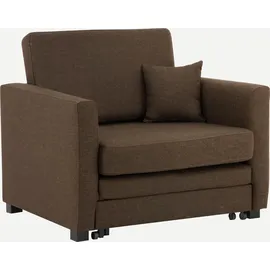 Home Affaire Sessel "Mexico Schlafsessel", braun, B:98cm H:87cm T:83cm, Struktur fein ( 100% Polyester);Luxus-Microfaser weich (90% Polyester, 10% Nylon), ;Struktur (100% Polyester), , Sessel, Sessel, mit ausziehbarer Schlaffunktion, B/T/H: 98/83/87 cm