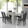 [en.casa] Esstisch Eiche weiß mit 6 Stühlen dunkelgrau Kunstleder gepolstert 140x90 Essgruppe Esszimmer