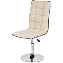 Mendler 2er-Set Esszimmerstuhl HWC-C41, Stuhl Küchenstuhl, höhenverstellbar drehbar, Kunstleder FSC®-zertifiziert ~ creme